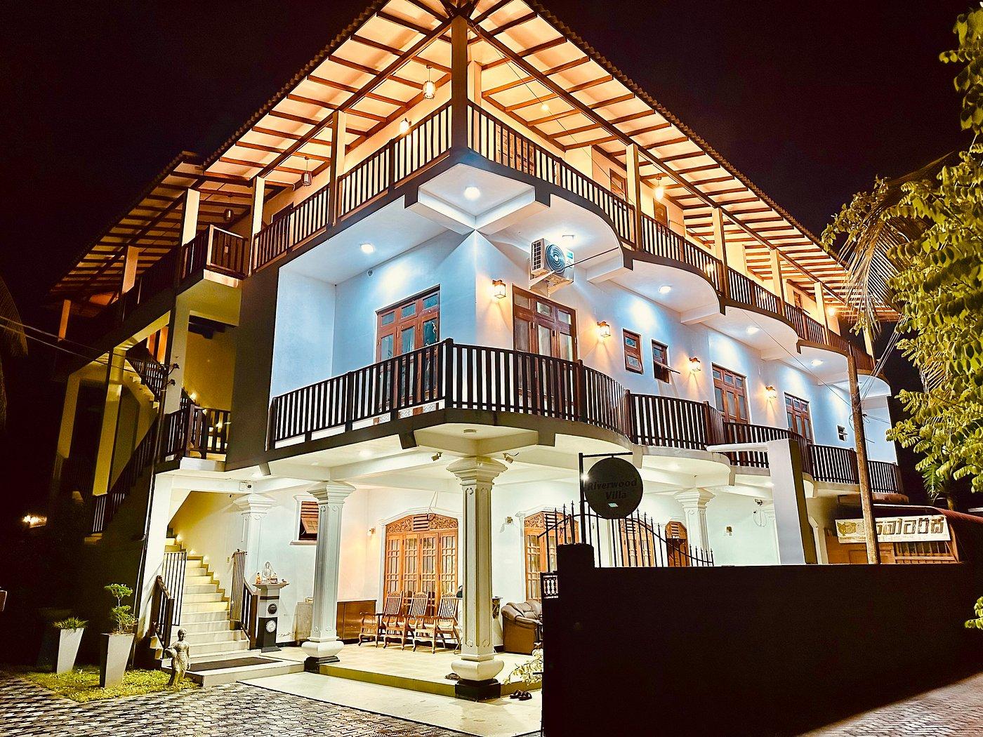 Riverwood Villa illuminated at night